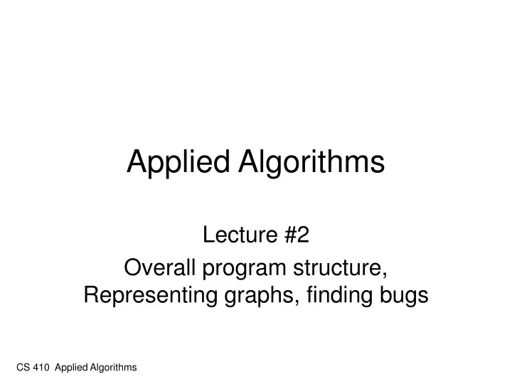 applied algorithms