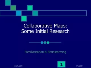 Collaborative Maps:  Some Initial Research