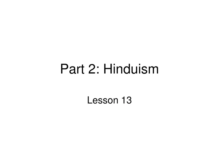part 2 hinduism