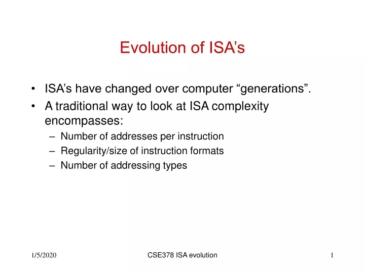 evolution of isa s