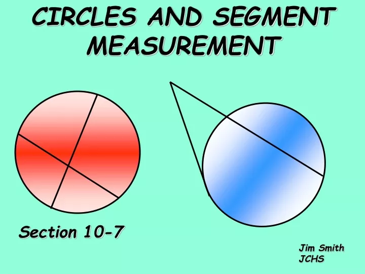 circles and segment measurement