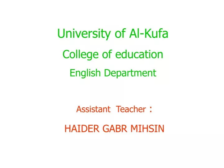 university of al kufa college of education