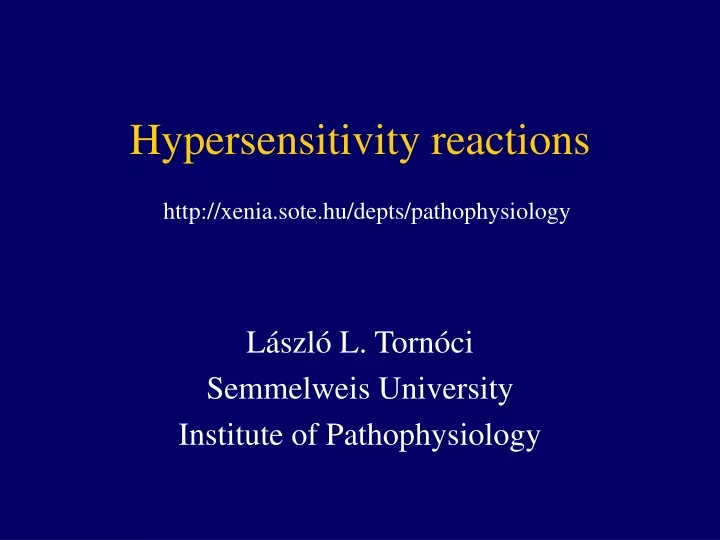 hypersensitivity reactions