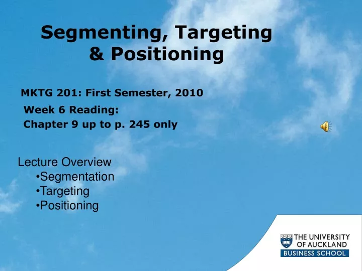 segmenting targeting positioning