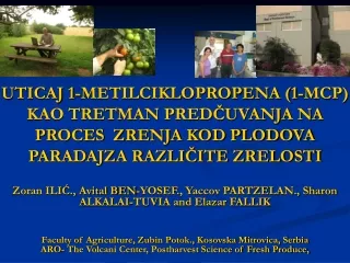 Zoran ILIĆ., Avital BEN-YOSEF., Yaccov PARTZELAN., Sharon ALKALAI-TUVIA and Elazar FALLIK