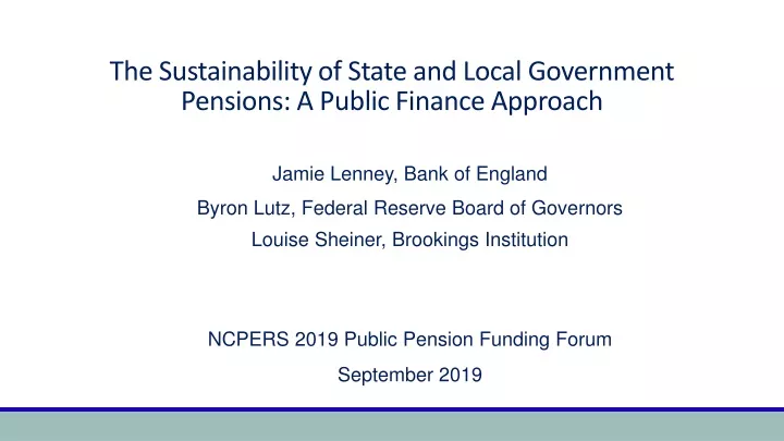 the sustainability of state and local government pensions a public finance approach
