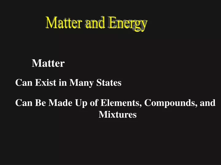 matter and energy