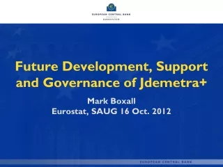 Future Development, Support and Governance of Jdemetra+