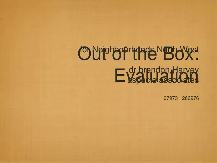 out of the box evaluation