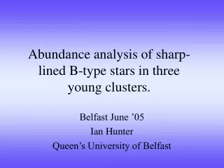 Abundance analysis of sharp-lined B-type stars in three young clusters.