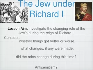 The Jew under Richard I