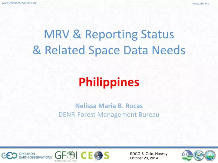 mrv reporting status related space data needs