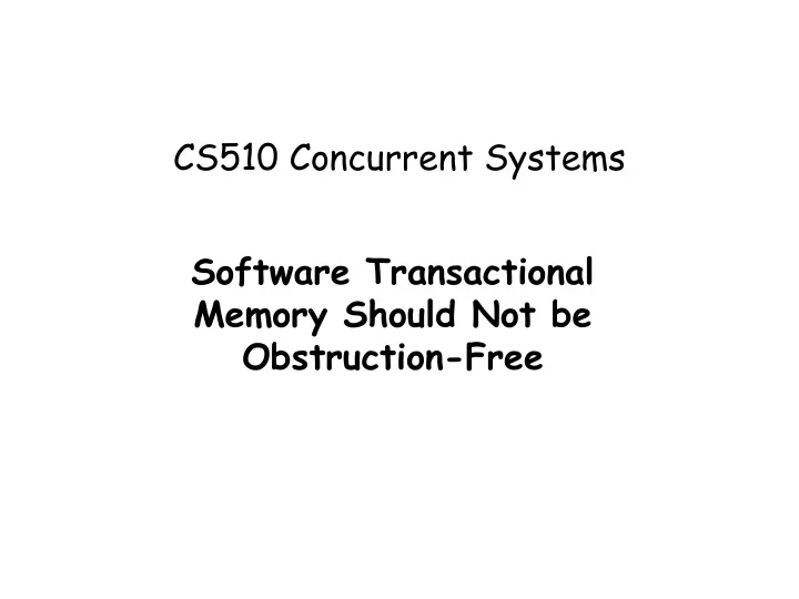 cs510 concurrent systems