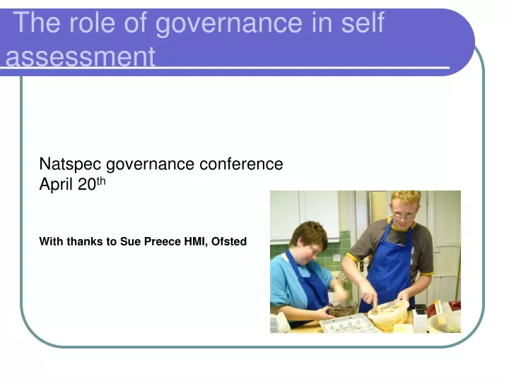 the role of governance in self assessment