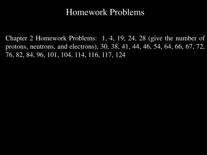 homework problems chapter 2 homework problems