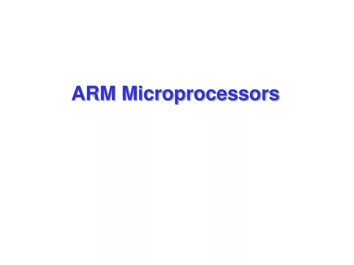 arm microprocessors