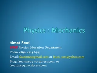 Physics  :  Mechanics