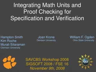 Integrating Math Units and Proof Checking for Specification and Verification