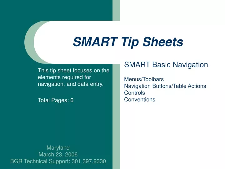 smart tip sheets