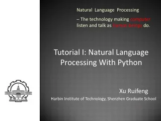Tutorial I: Natural Language Processing  With Python