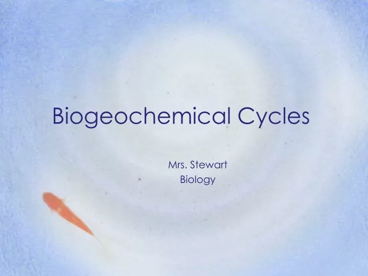 biogeochemical cycles