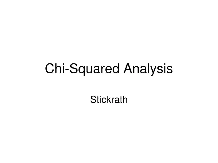 chi squared analysis