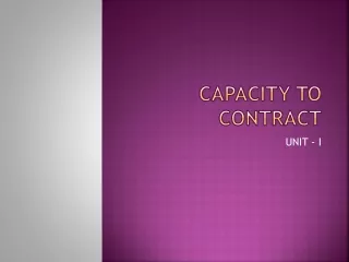 CAPACITY TO CONTRACT