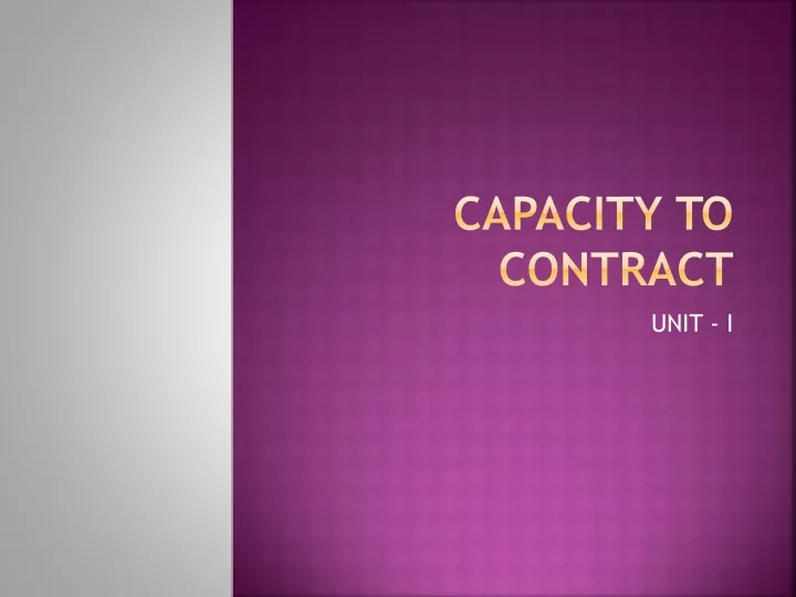 capacity to contract