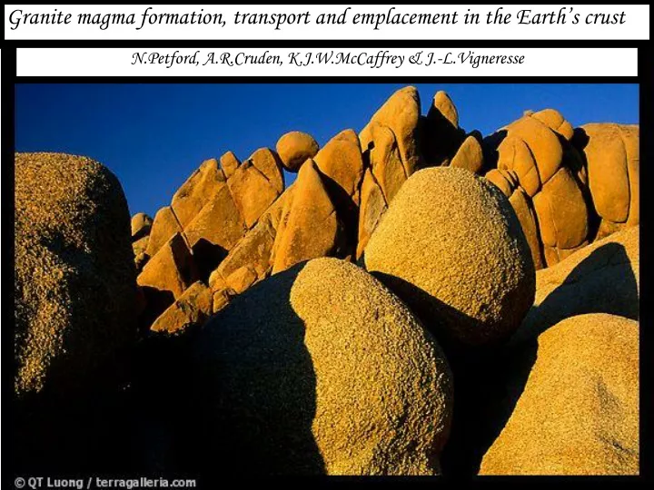 granite magma formation transport and emplacement