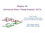 Chapter 4b Statistical Static Timing Analysis: SSTA