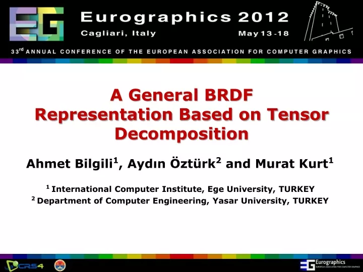 a general brdf representation based on tensor decomposition