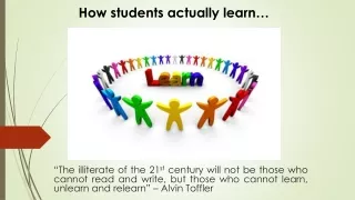 How students actually learn…