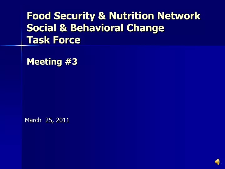 food security nutrition network social behavioral change task force meeting 3