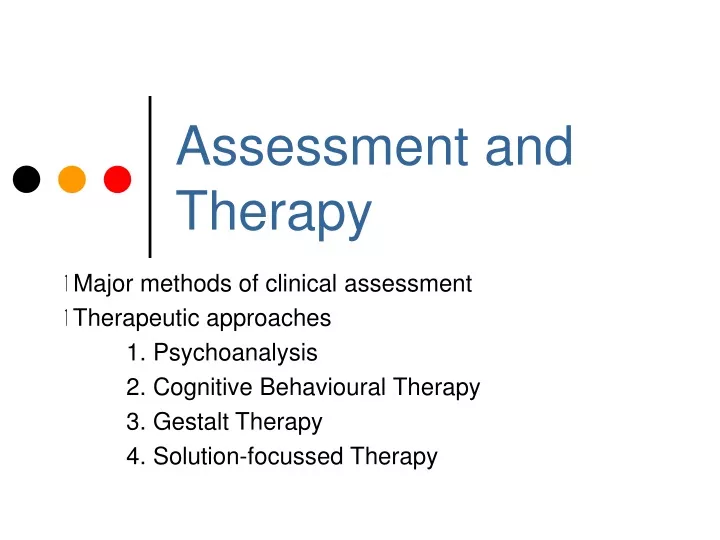 assessment and therapy
