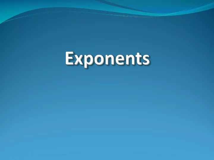 exponents