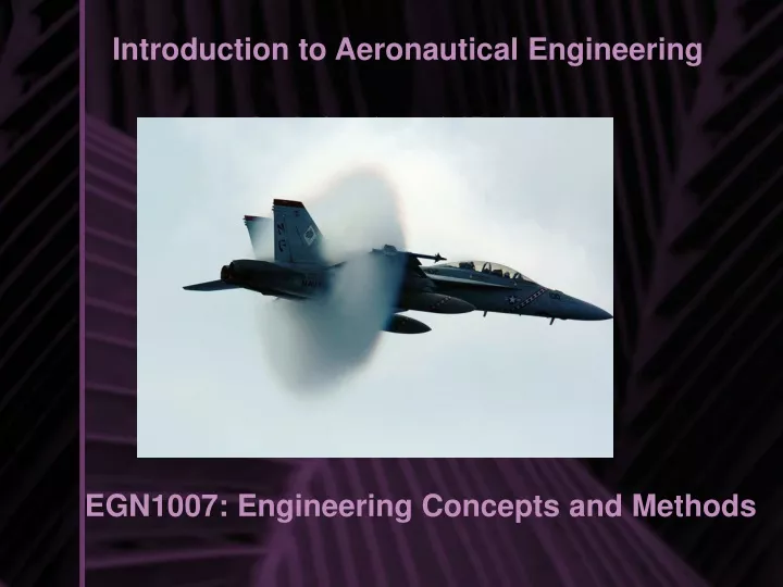 introduction to aeronautical engineering