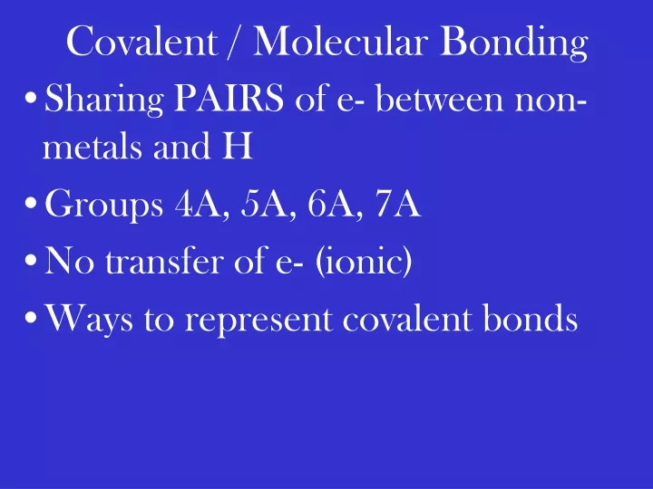 covalent molecular bonding