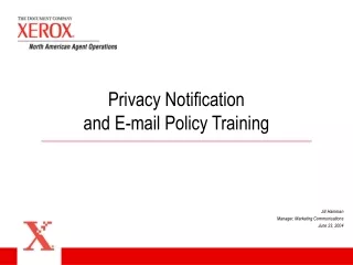 Privacy Notification  and E-mail Policy Training