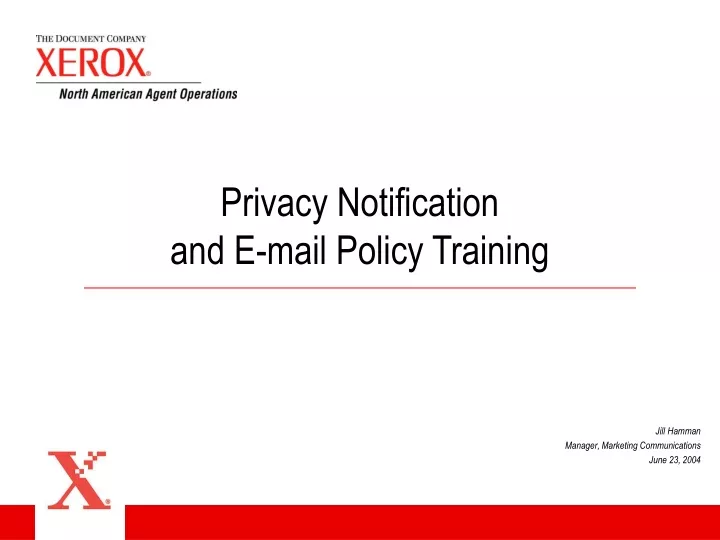 privacy notification and e mail policy training
