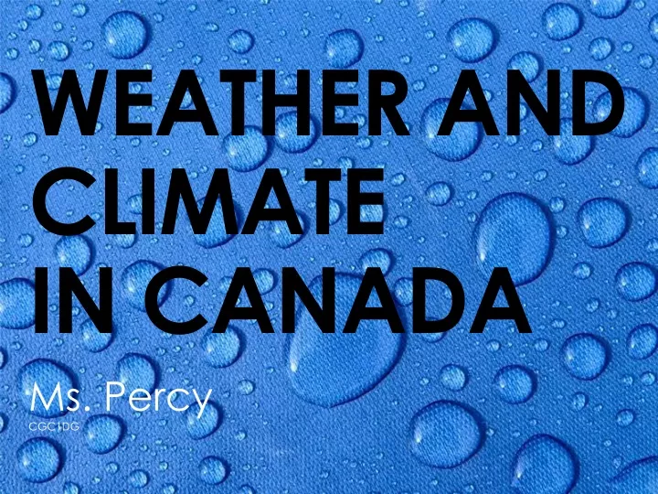 weather and climate in canada