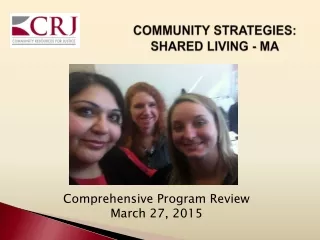 COMMUNITY STRATEGIES: SHARED LIVING - MA