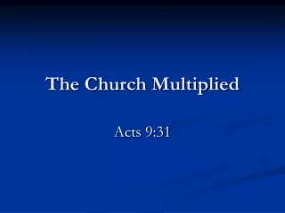 The Church Multiplied
