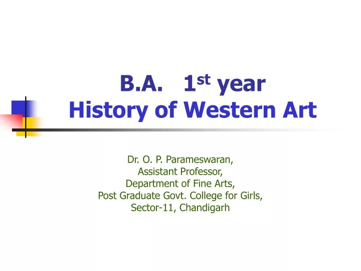 b a 1 st year history of western art
