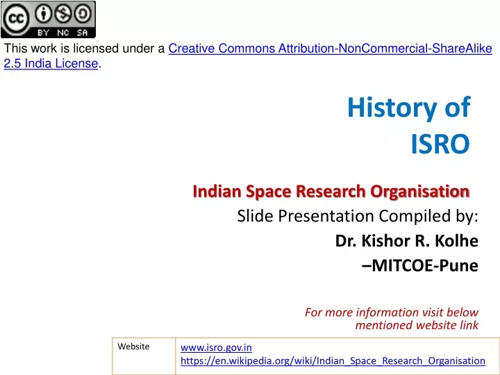 history of isro