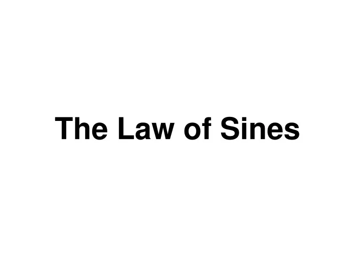 the law of sines