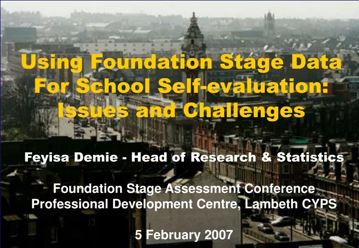 using foundation stage data for school self