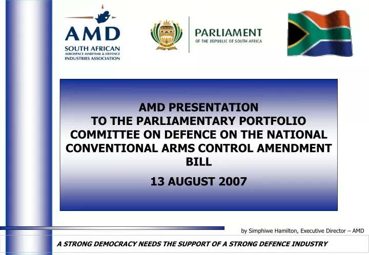 amd presentation to the parliamentary portfolio