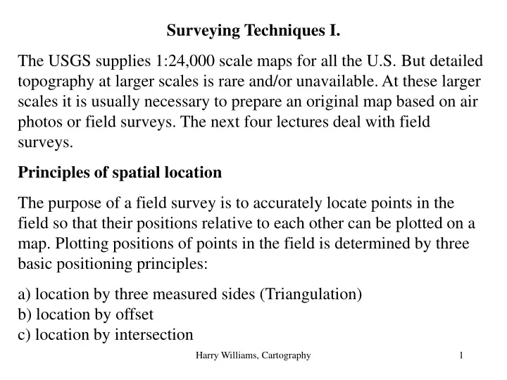 surveying techniques i the usgs supplies