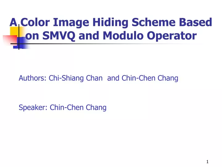 a color image hiding scheme based on smvq and modulo operator