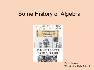 Some History of Algebra